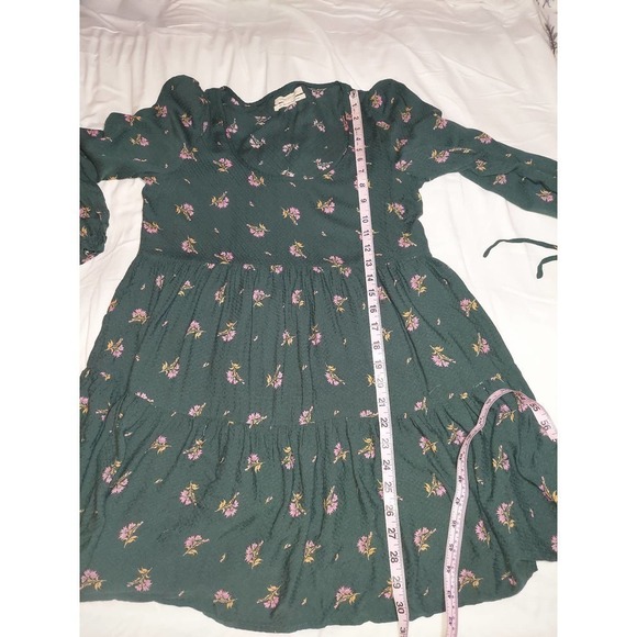 URBAN Outfitters Forest Green Dress Pink Floral Pattern,Small - Picture 9 of 10